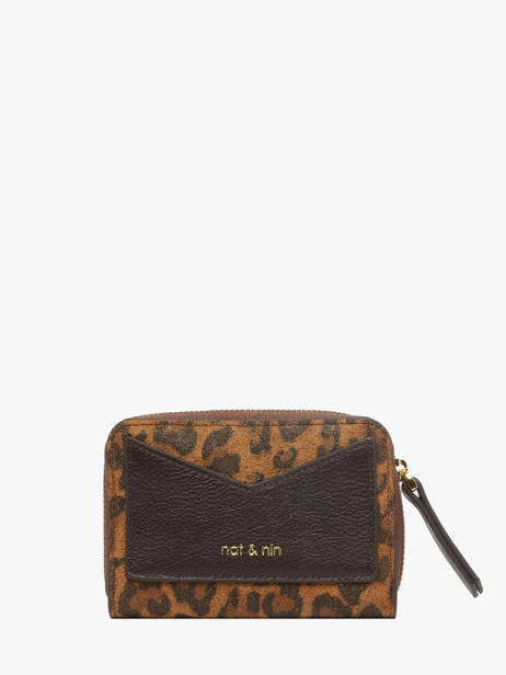 Portemonnee Leder Nat et nin Bruin vintage PIA